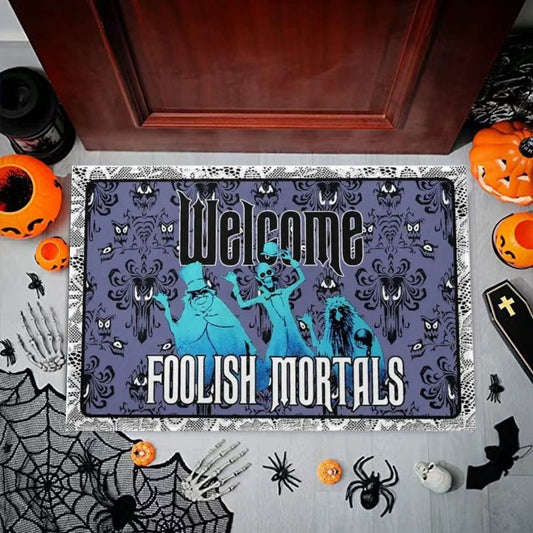 Feblilac Halloween Horror Foolish Mortals PVC Coil Door Mat