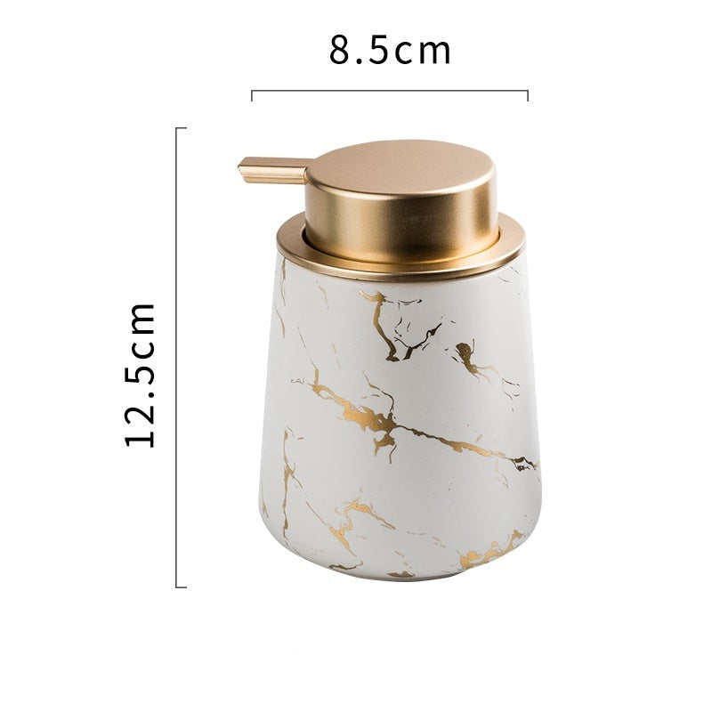 Ceramic Soap Dispenser, Cone Liquid Soap Pump Bottle, Colorful Marble Texture - view 8