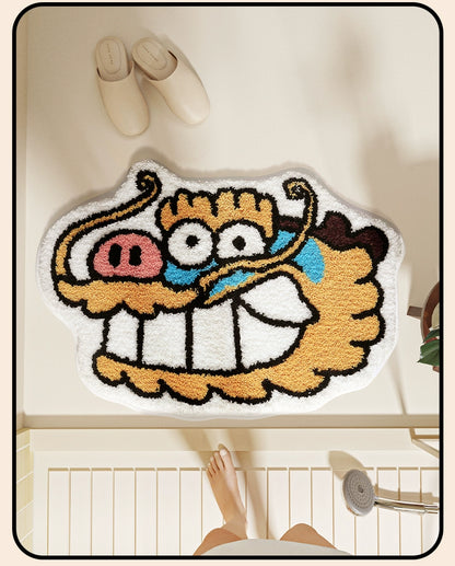 Feblilac Cartoon Animals Tufted Bath Mat