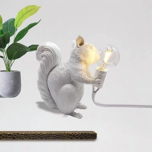 Feblilac Squirrel Table Lamp, Cute Animal Desk Lamp