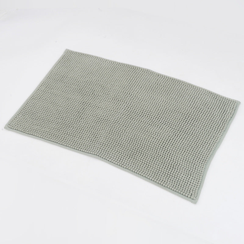 Feblilac Chenille Bath Mat, Pure Solid Color Bathroom Rug, Soft Flush Non-Slip Water Absorbent Mat - view 6