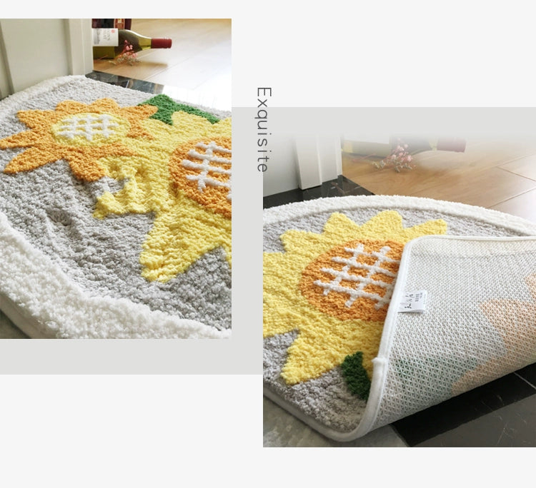 Feblilac Grey Sunflower Tufted Bath Mat - view 2