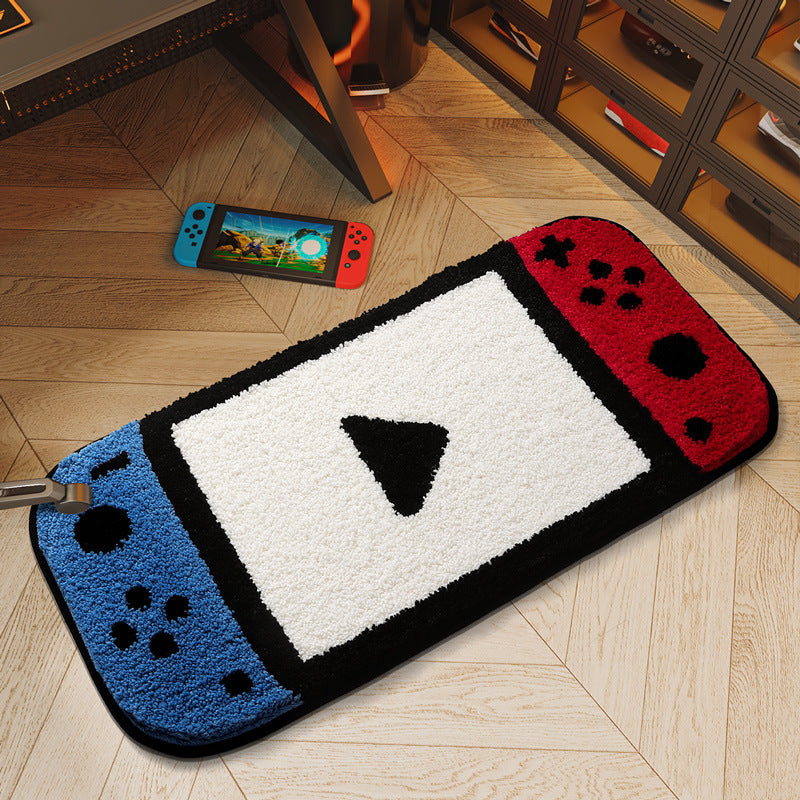 Feblilac Cartoon Game Paused Tufted Bath Mat