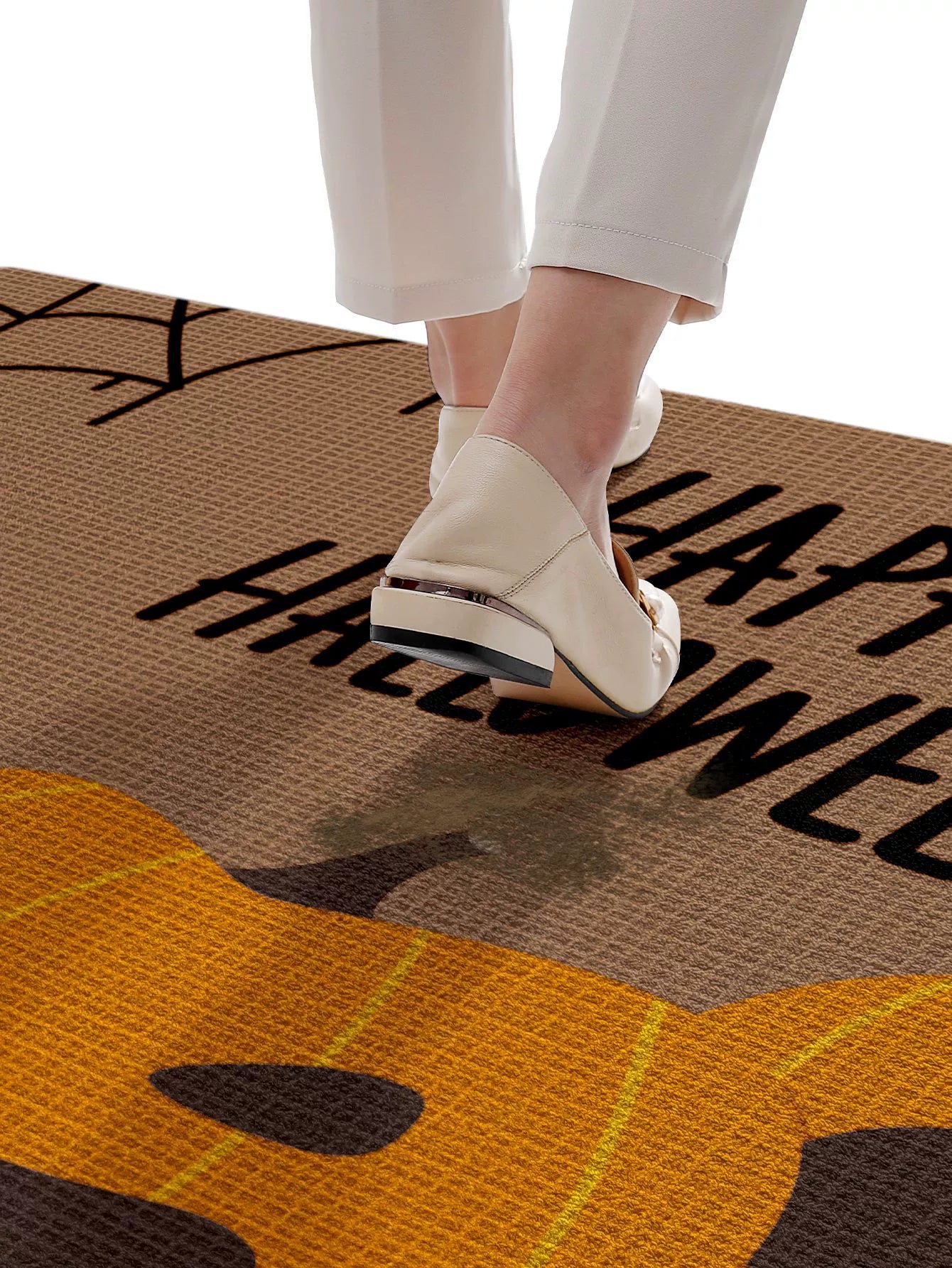 Feblilac Cartoon Pumpkin PVC Coil Door Mat