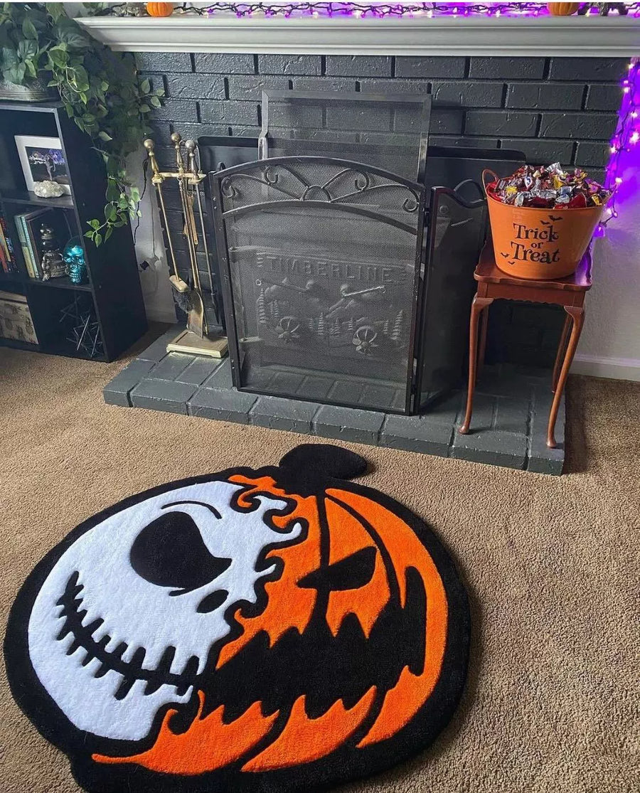 Feblilac Halloween Pumpkin Skull Tufted Bath Mat - view 3