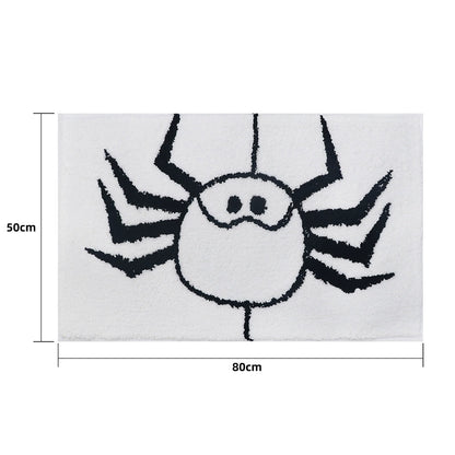 Feblilac Halloween Creative Spider Web Holiday Horror Decoration Tufted Bath Mat