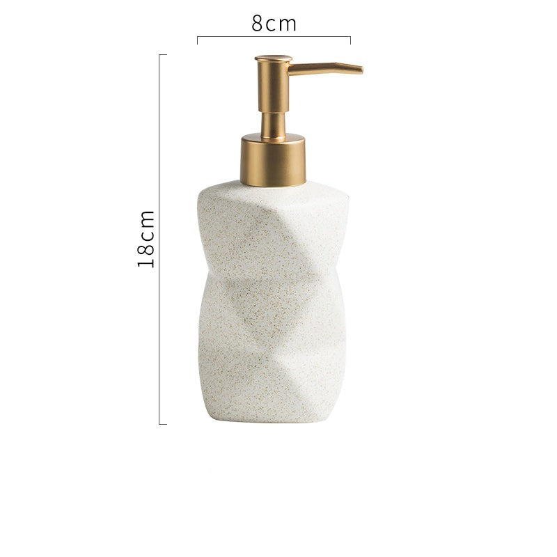 Ceramic Dimond Shape Soap Dispenser, Liquid Soap Pump Bottle - view 7