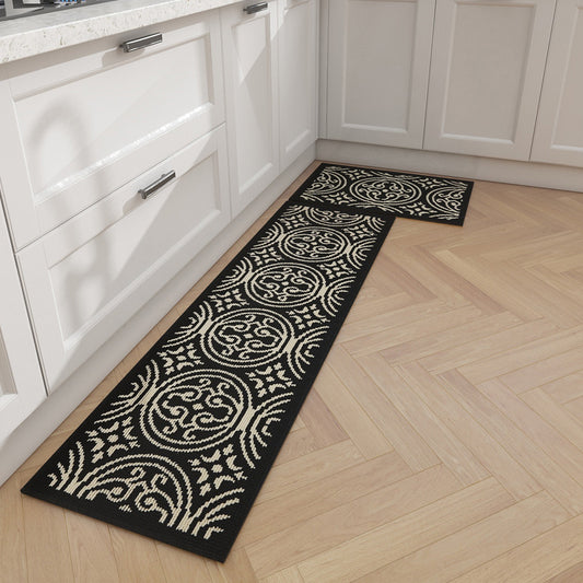 Feblilac Vines Kitchen Mat, Waterproof and Oil-proof Carpet, Leave-in Washable, Wipeable, Long Strip, Non-slip, Dirt-resistant and Wear-resistant Mat, Foot Pad At The Door