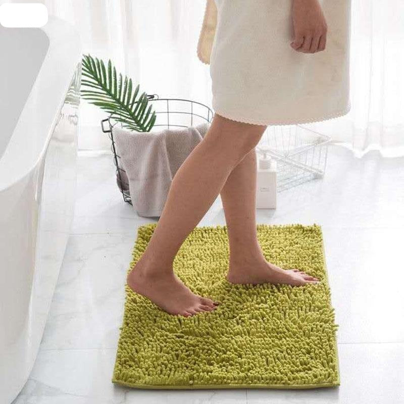 Chenille Non-Slip Microfiber Shag Bathroom Rug Mat, Solid Color - view 3