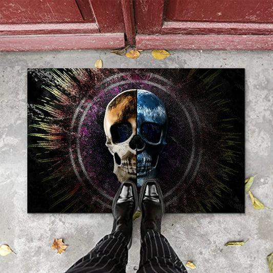 Feblilac Halloween Skull PVC Coil Door Mat