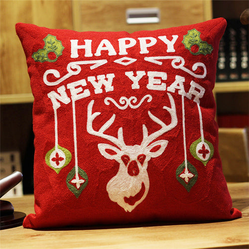 Embroidered flower bedside pillow, cute cartoon office cushion, American home sofa, New Year's Christmas gift - view 11