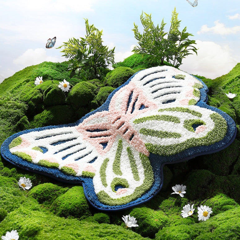 Feblilac Butterfly Bath Floor Mat Rug - view 3