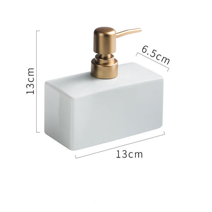 Ceramic Soap Dispenser, Flat Cuboid Bottle for Kitchen Bathroom