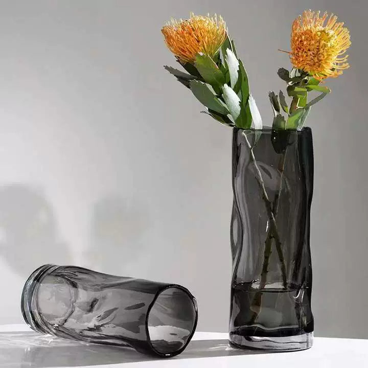 Feblilac Glass Vase Ornament Ins Modern Simple Living Room Dining Table Vase High-end Decoration - view 2