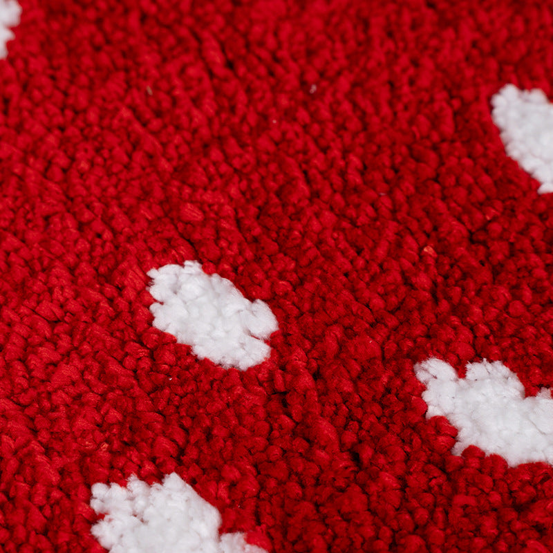 Red Strawberry Bath Mat, Cute Carpet for Bathroom, Soft and Non-Slip - view 2