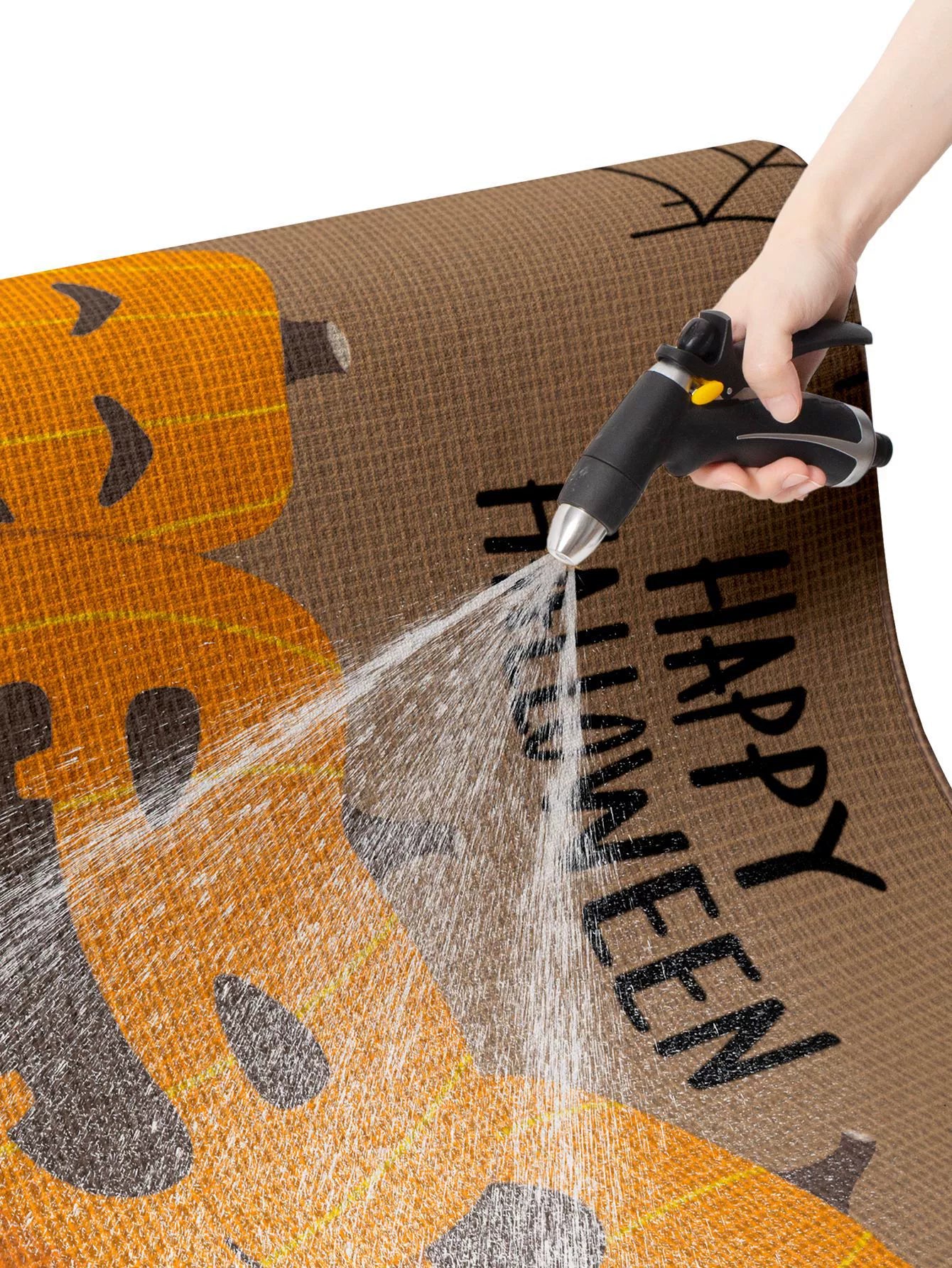 Feblilac Cartoon Pumpkin PVC Coil Door Mat