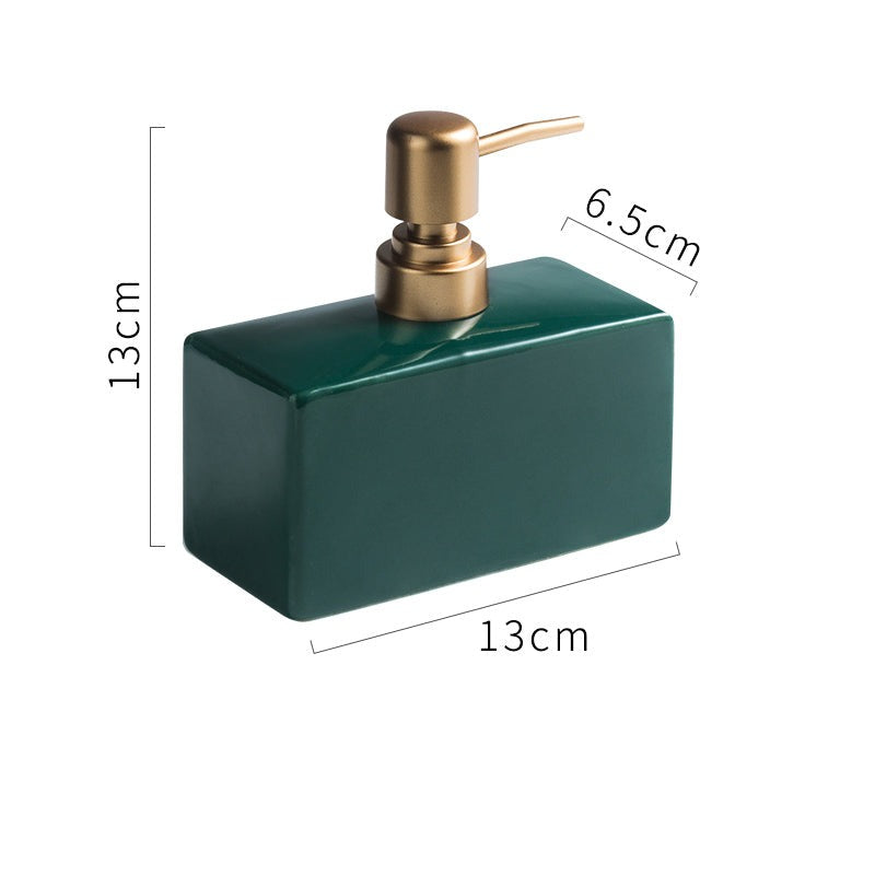 Ceramic Soap Dispenser, Flat Cuboid Bottle for Kitchen Bathroom - view 8