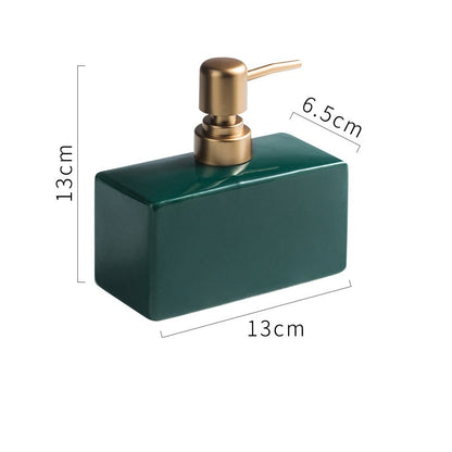 Ceramic Soap Dispenser, Flat Cuboid Bottle for Kitchen Bathroom