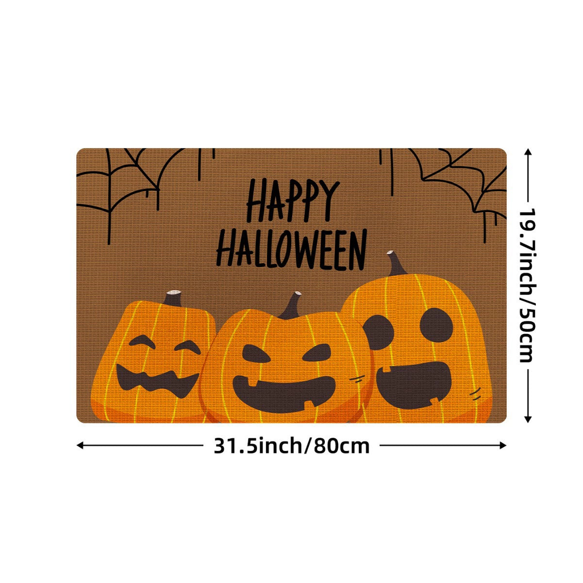 Feblilac Cartoon Pumpkin PVC Coil Door Mat