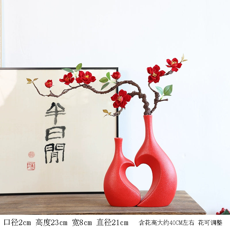 Feblilac Vase High-end Housewarming Gift Living Room Luxury Simulation Flower Chinese Decoration Ornament - view 48