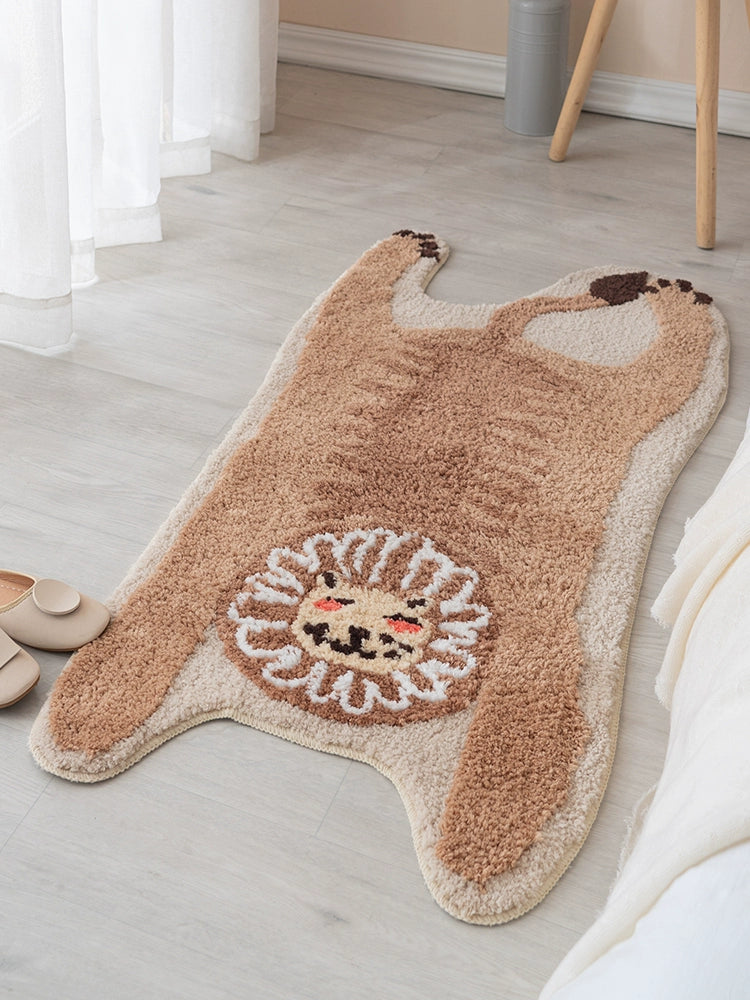 Feblilac Lion Tufted Bath Mat