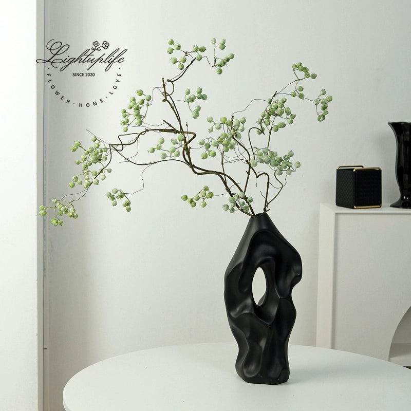 Feblilac Yamagata Vase Ornament, Living Room Entrance Decoration, Chinese Retro Design, Pottery Pot Ceramic Fl - view 32