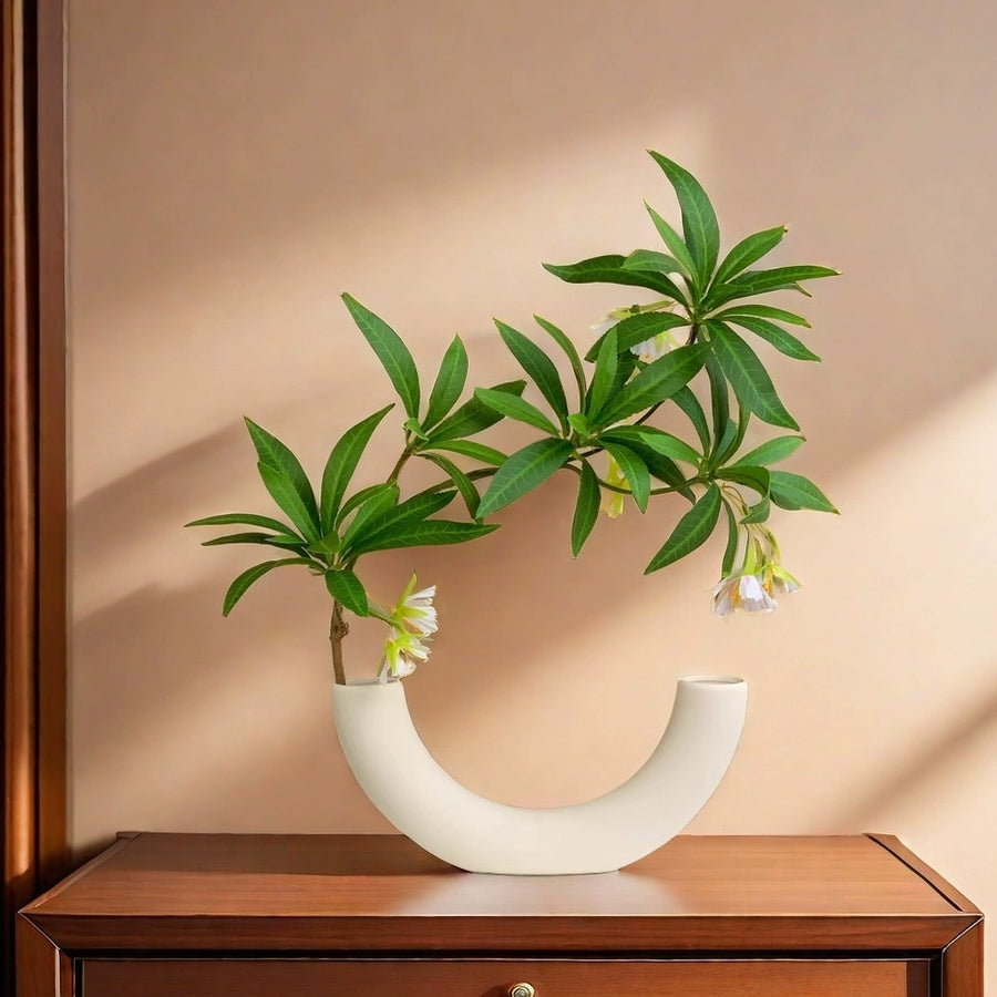 Feblilac Water Stone Ficus Ceramic Vase Ornament Living Room Flower Arrangement Entrance TV Cabinet Green Plan - view 4