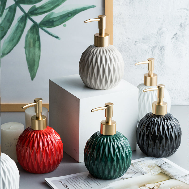 Ceramic Soap Dispenser, Round Bottle for Kitchen Bathroom - view 2