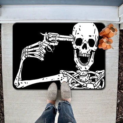 Feblilac Halloween Suicide Skull Horror PVC Coil Door Mat