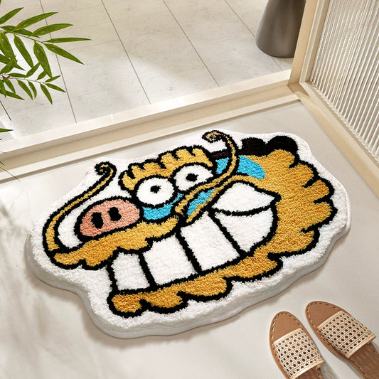 Feblilac Cartoon Animals Tufted Bath Mat