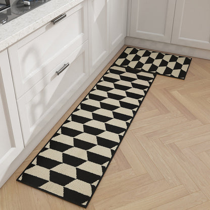 Feblilac Vera Kitchen Mat, Waterproof and Oil-proof Carpet, Leave-in Washable, Wipeable, Long Strip, Non-slip, Dirt-resistant and Wear-resistant Mat, Foot Pad At The Door