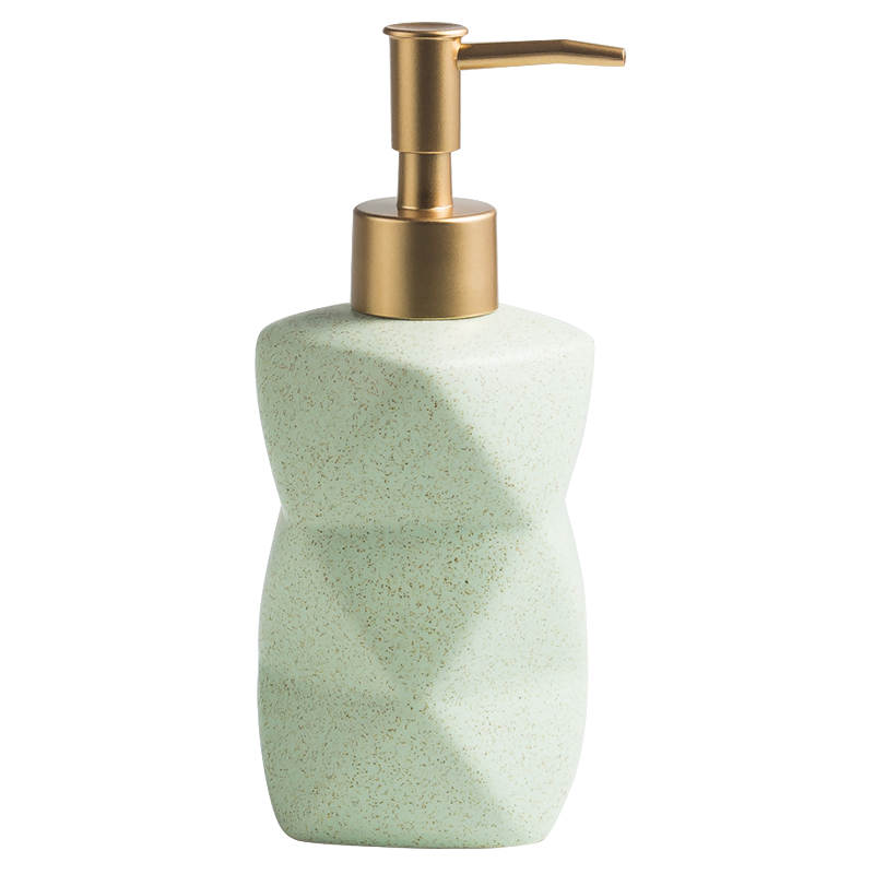 Ceramic Dimond Shape Soap Dispenser, Liquid Soap Pump Bottle