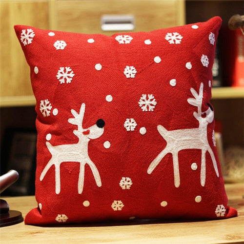 Embroidered flower bedside pillow, cute cartoon office cushion, American home sofa, New Year's Christmas gift - view 10