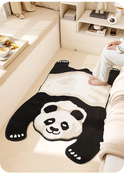 Feblilac Cartoon Animals Panda Tufted Bath Mat