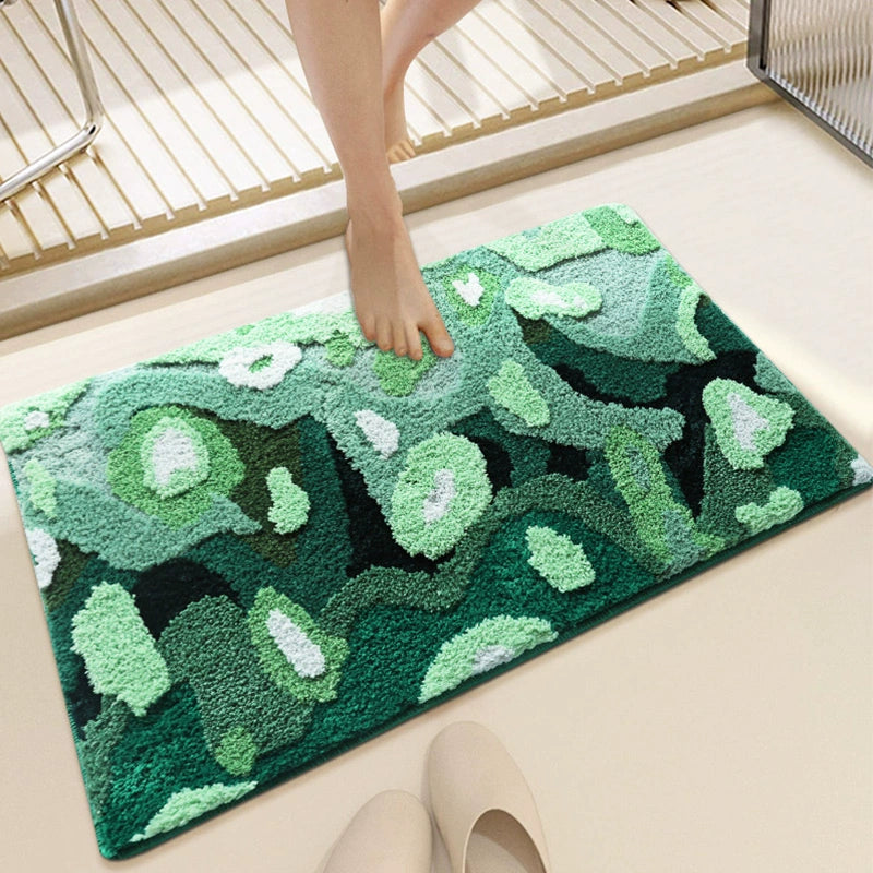 Feblilac Green Moss Tufted Bath Mat