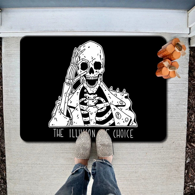 Feblilac Halloween Skull Horror PVC Coil Door Mat