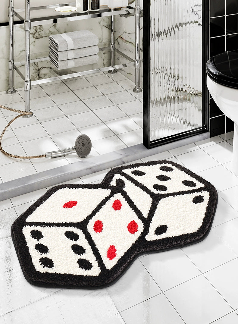 Feblilac Game Dice Tufted Bath Mat