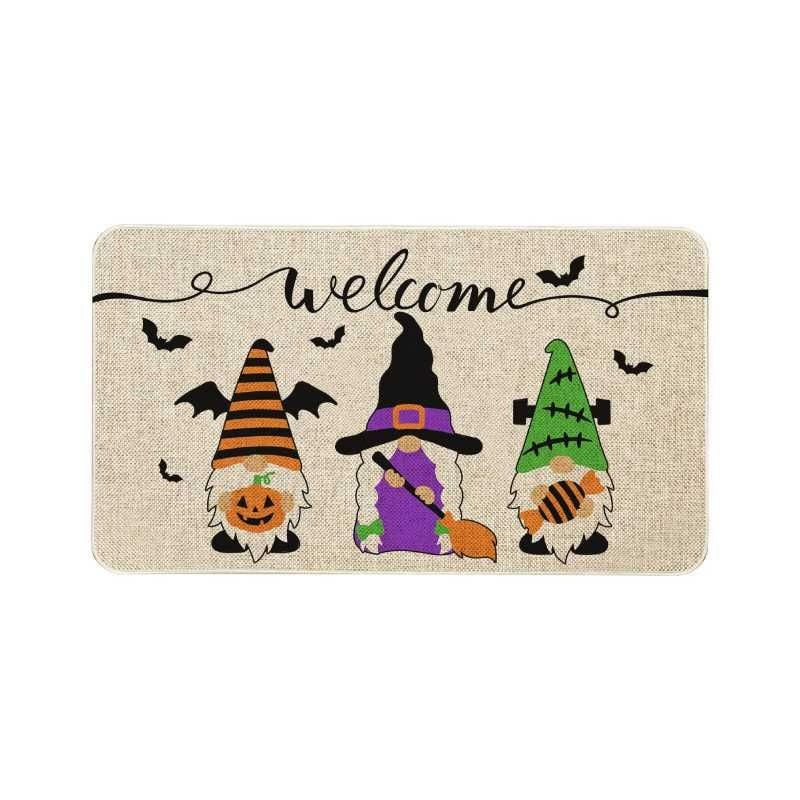 Feblilac Orange Purple and Green Halloween Horror PVC Coil Door Mat