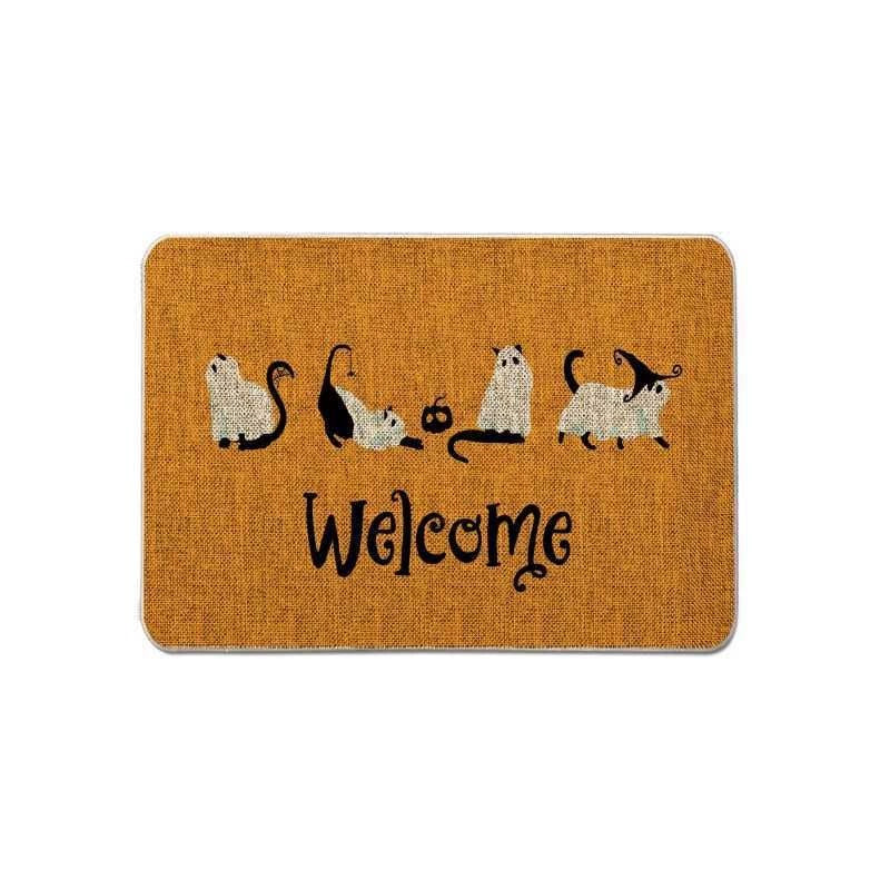 Feblilac Halloween Horror Cats PVC Coil Door Mat