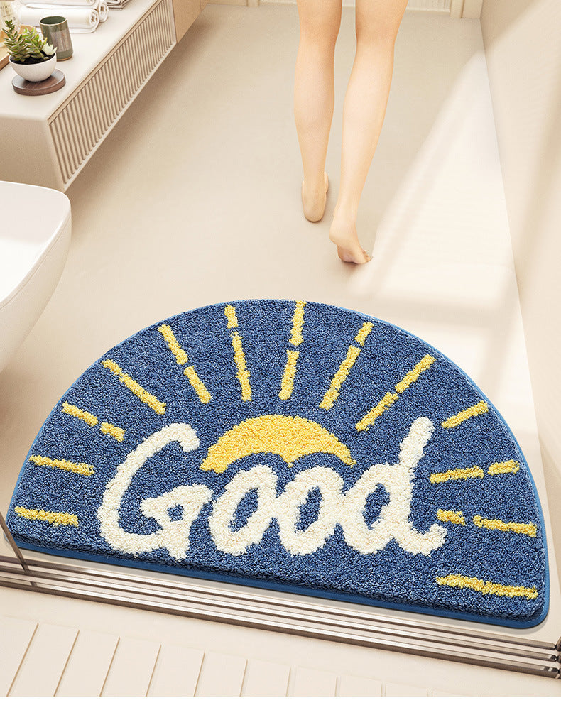 Feblilac Semicircle Good Sun Tufted Bath Mat