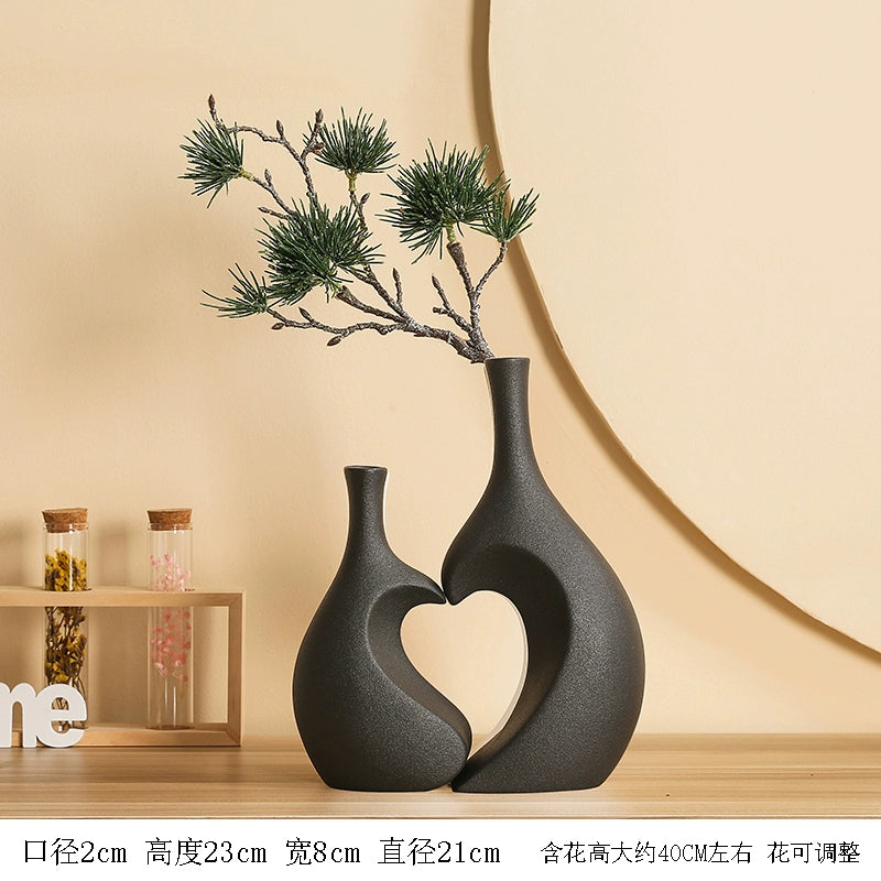 Feblilac Vase High-end Housewarming Gift Living Room Luxury Simulation Flower Chinese Decoration Ornament - view 41