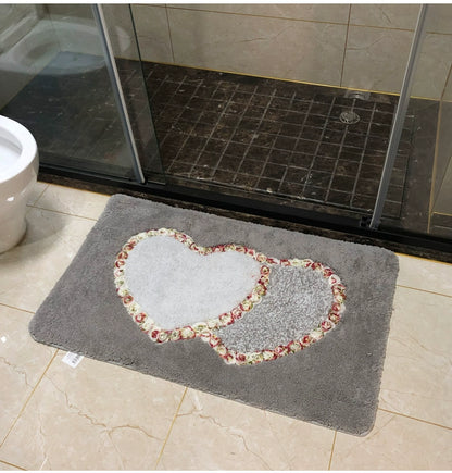 Feblilac Heart Tufted Bath Mat