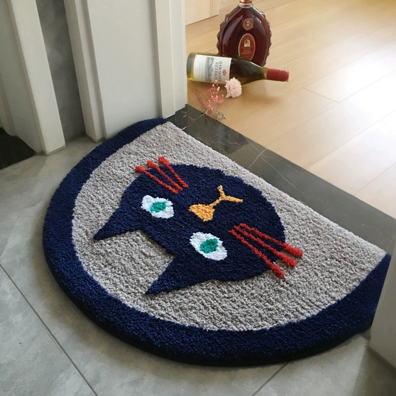 Feblilac Blue Totoro Tufted Bath Mat