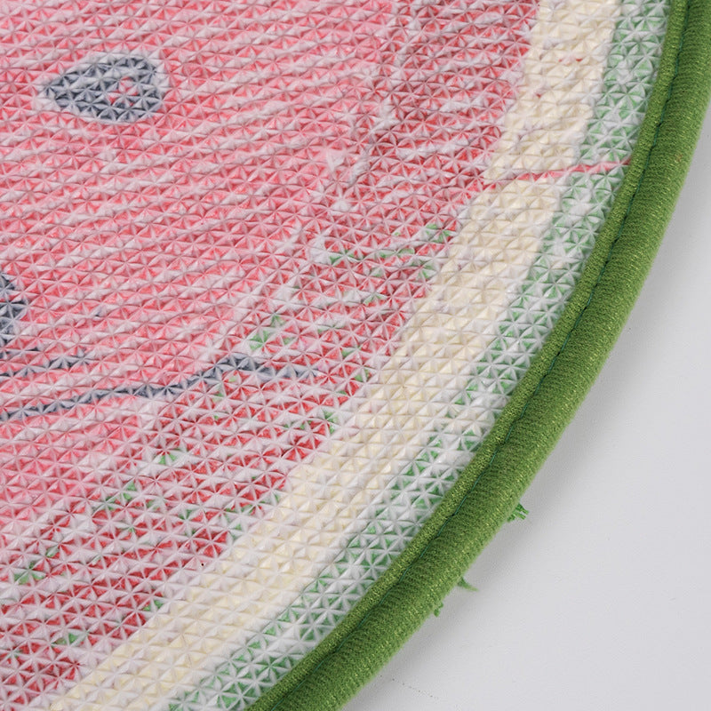 Feblilac Cute Watermelon Bath Mat, Cartoon Fuit Bathroom Rug, Soft Flush Non-Slip Water Absorbent Mat - view 4