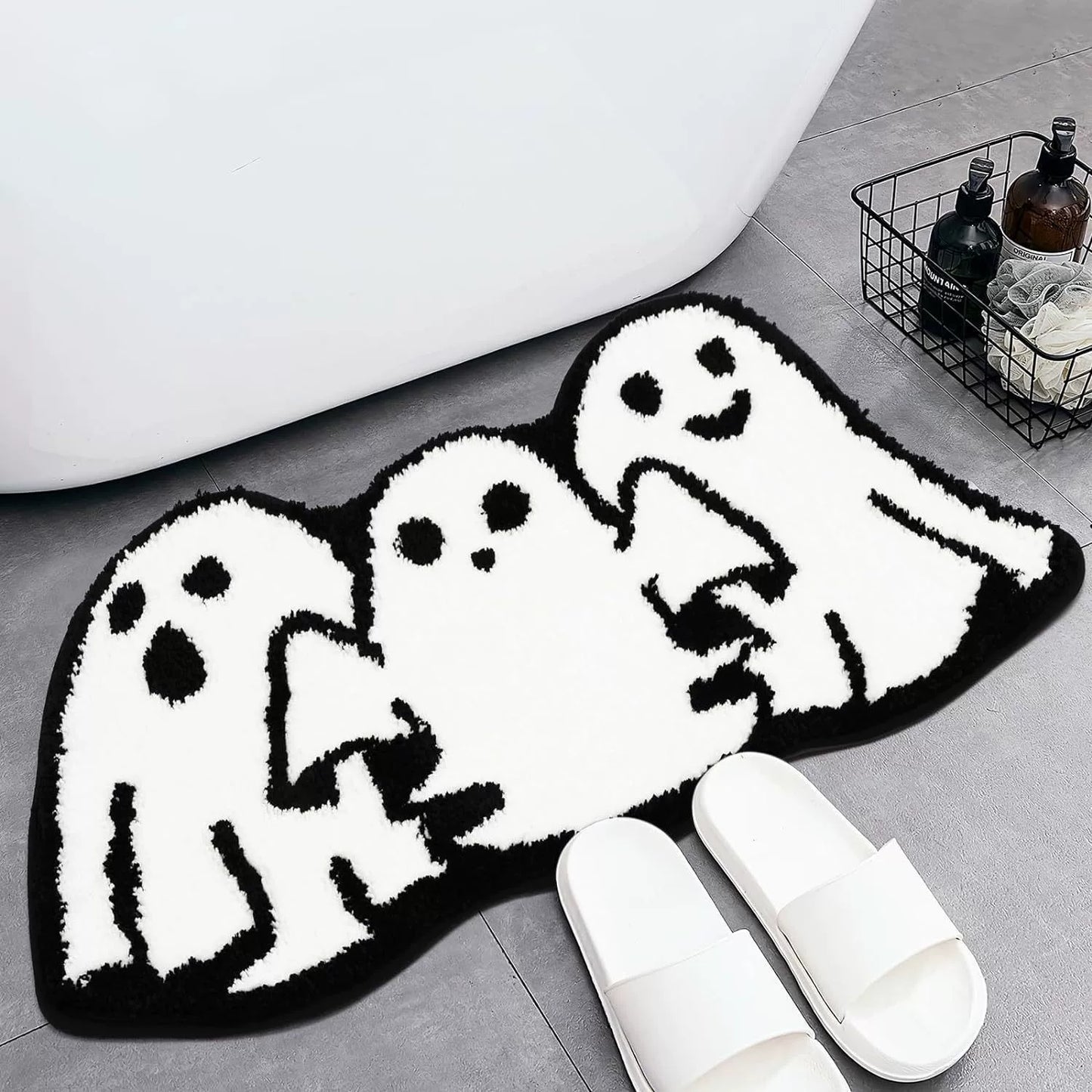 Feblilac Halloween Funny Roo Holiday Decoration Gift Tufted Bath Mat