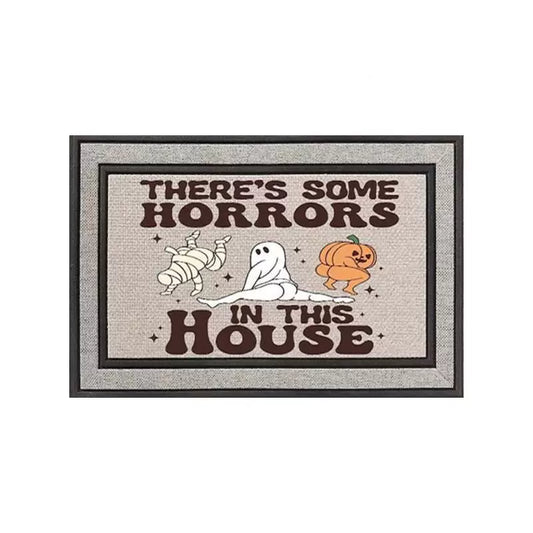 Feblilac Halloween Black Frame Horrors PVC Coil Door Mat