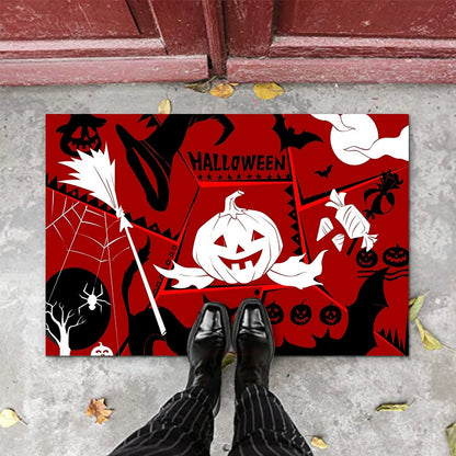 Feblilac Halloween Flying Pumpkin PVC Coil Door Mat