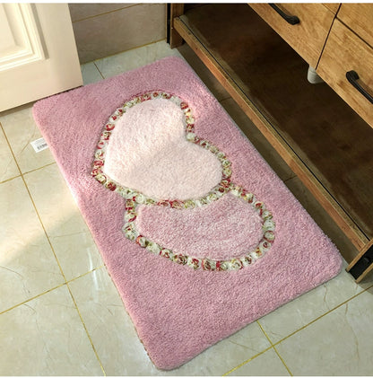 Feblilac Heart Tufted Bath Mat