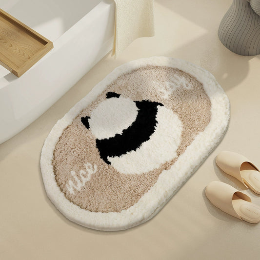 Feblilac Panda Tail Tufted Bath Mat