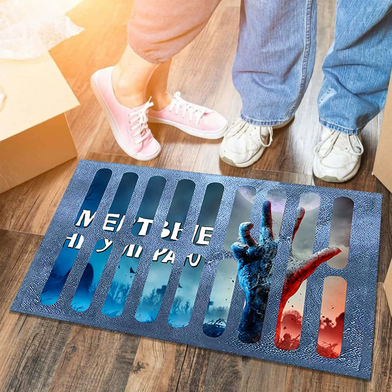 Feblilac Horror Halloween Prison Hand PVC Coil Door Mat